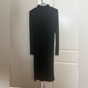 Banana Republic black ribbed midi dress size M